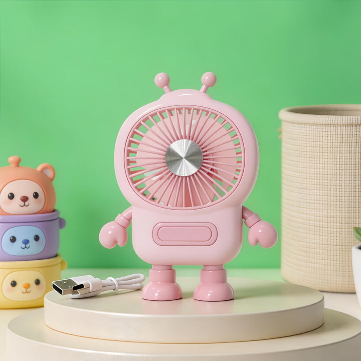 Women's portable mini fan in creative robot design Bowlift