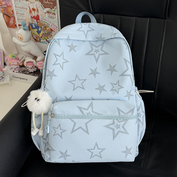 Star-Embellished Casual Backpack Bowlift