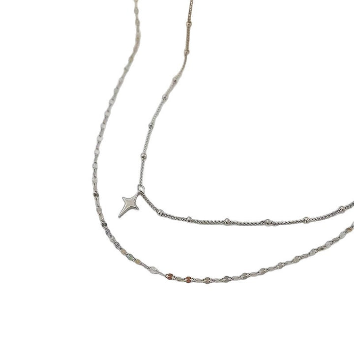 Layered Star and Dot Chain Necklace Bowlift