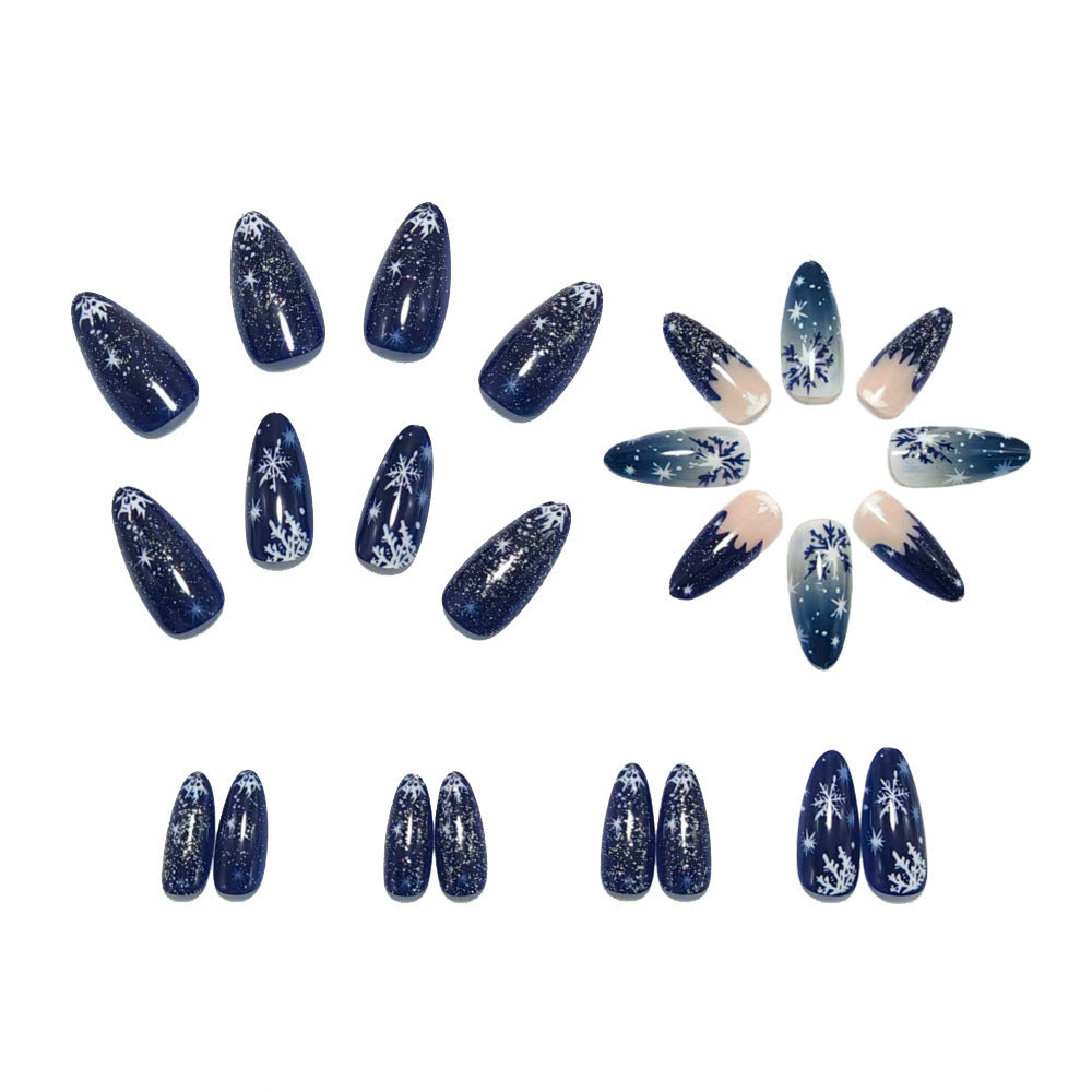 Creative artificial nails in winter snowflake design Bowlift