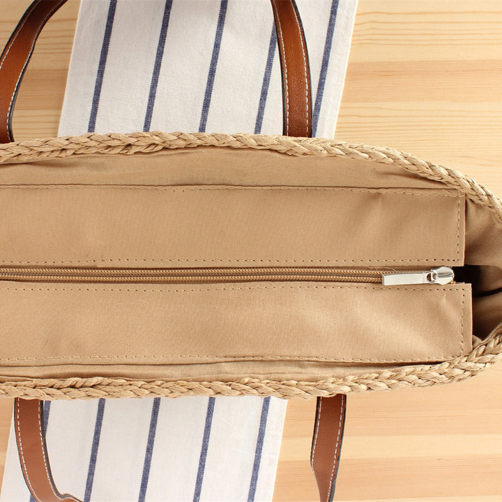 Basket bag with artificial leather handles Bowlift