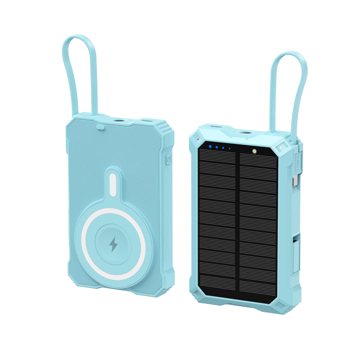 Solar-powered power bank with wireless charger Bowlift