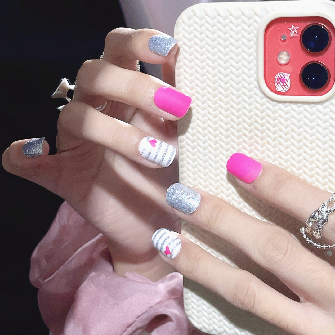 Floral Pattern Press-On Nail Set