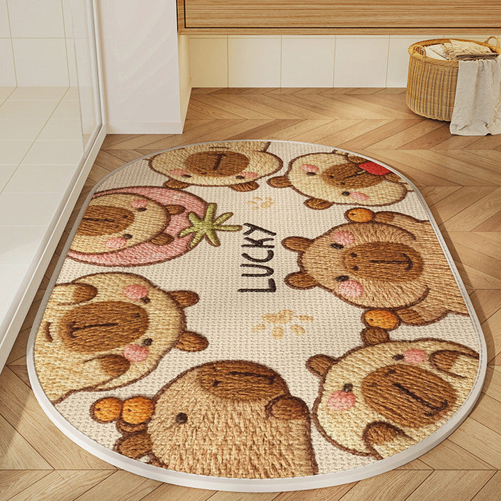 Cute Animal-Themed Bath Mat Bowlift