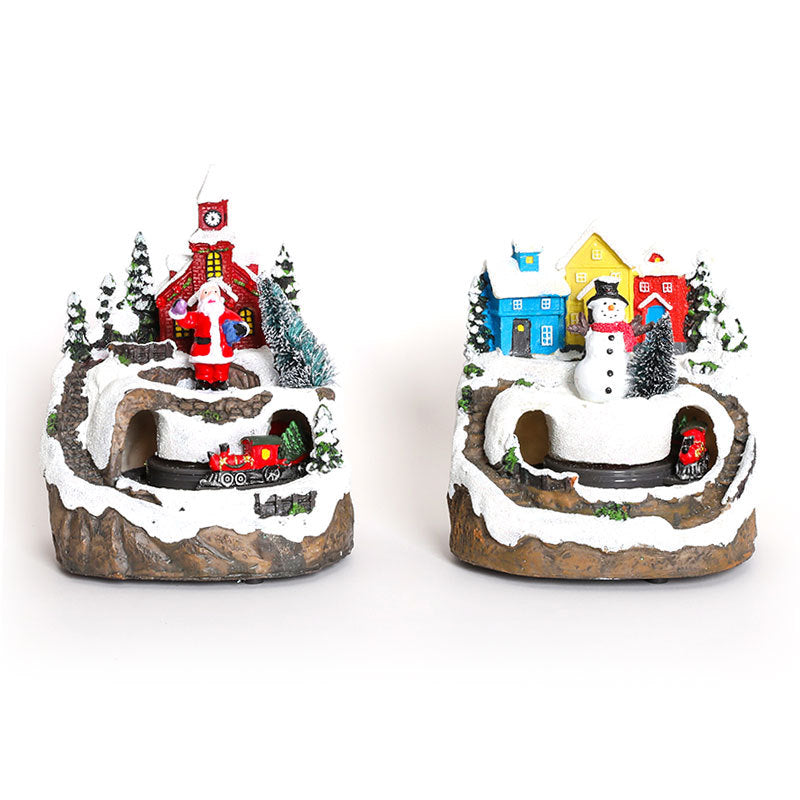 LED Illuminated Christmas Village Scene Bowlift