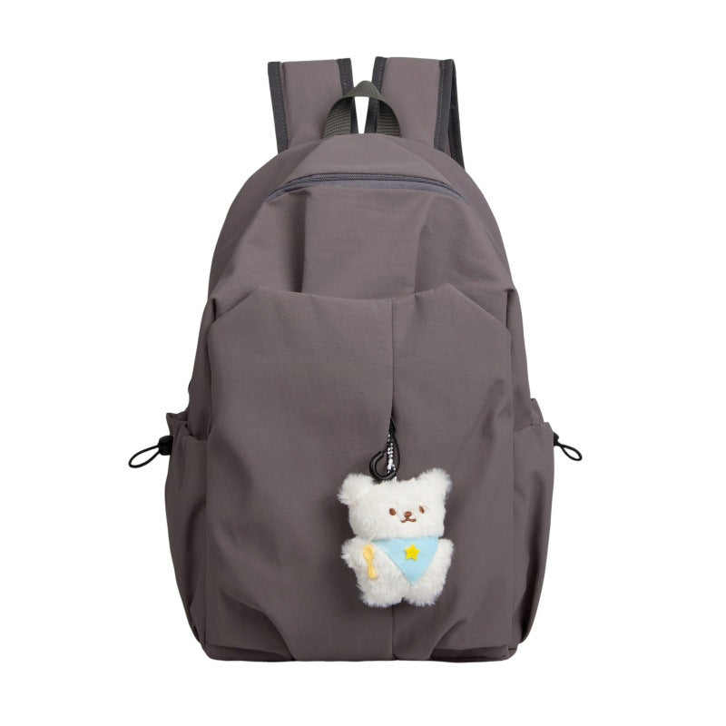 Backpack with High-Quality Craftsmanship and Cute Teddy Pendant Bowlift