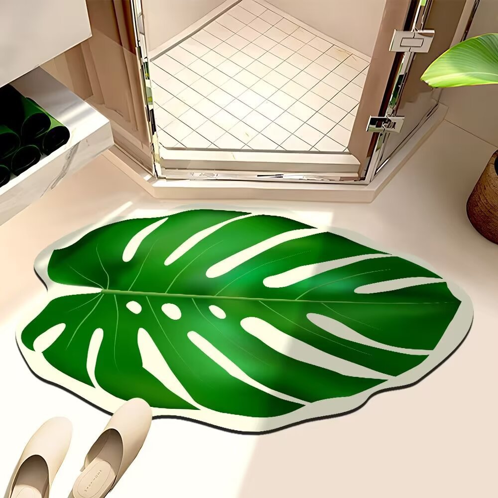 Leaf-Shaped Bath Mat Bowlift