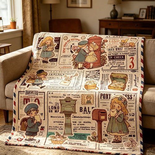 Cozy Vintage-Themed Fleece Blanket Bowlift