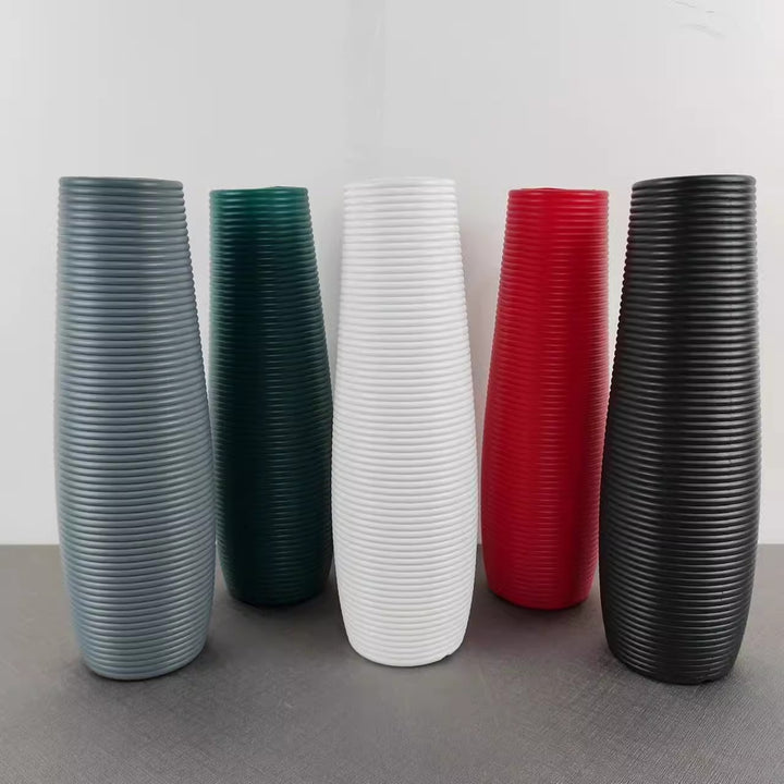 Modern Ribbed Decorative Vase Bowlift