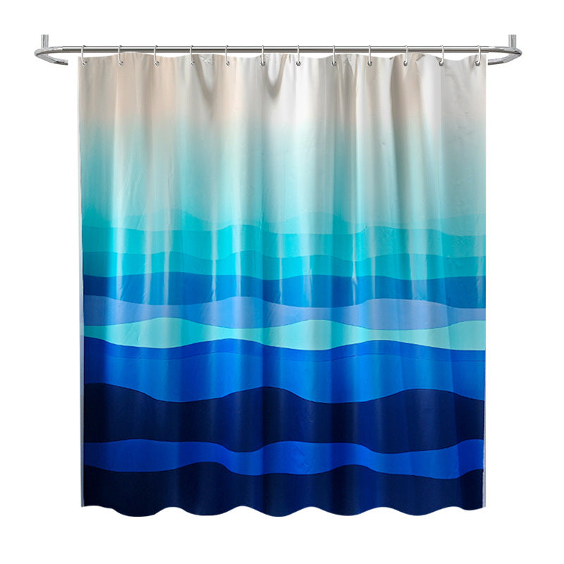Ocean Wave Pattern Shower Curtain Bowlift