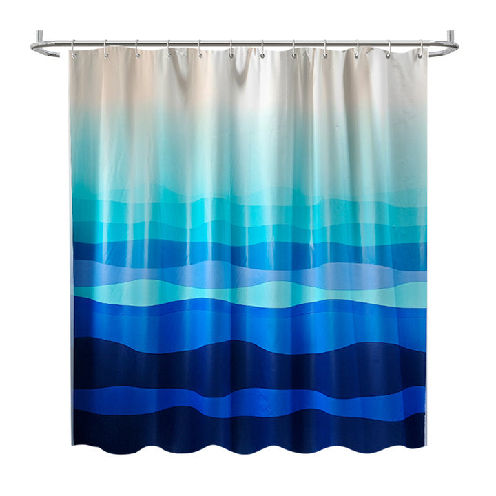 Ocean Wave Pattern Shower Curtain Bowlift