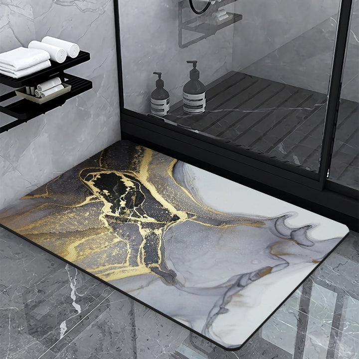 Luxury Marble-Effect Bath Mat Bowlift