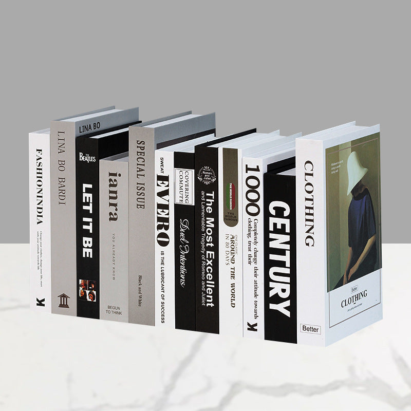 Decorative faux book storage box set for bookshelf styling Bowlift