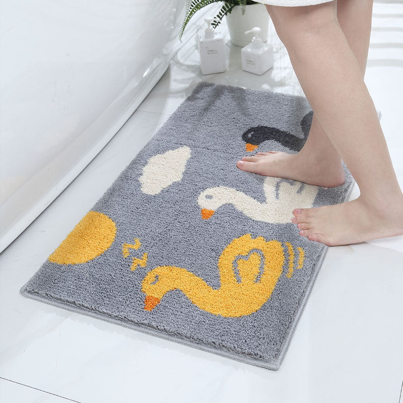 Decorative Plush Bathroom Rug Bowlift