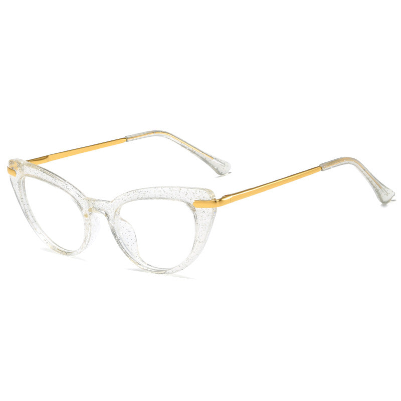 Women's Cat-Eye Sunglasses with Shiny Metal Frame Bowlift
