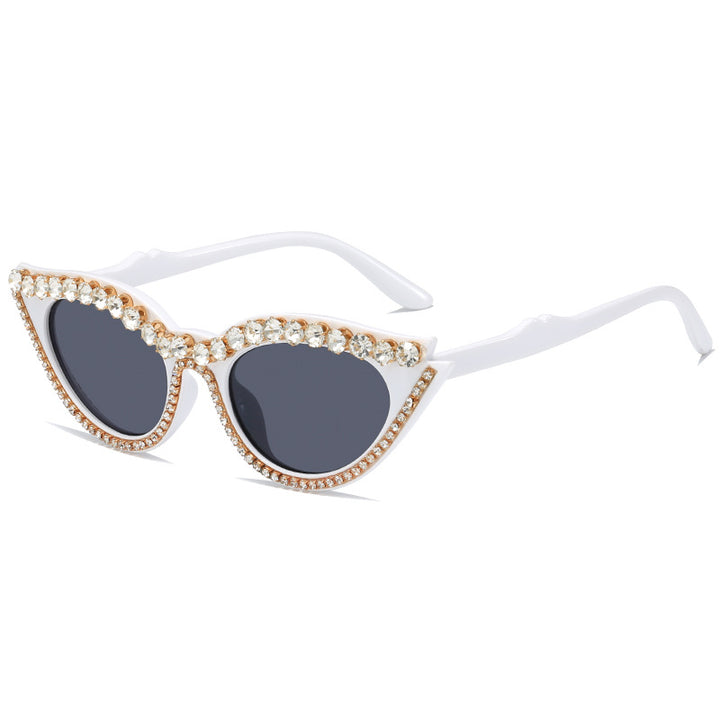 Women's extravagant cat-eye sunglasses with glamorous crystal embellishments Bowlift