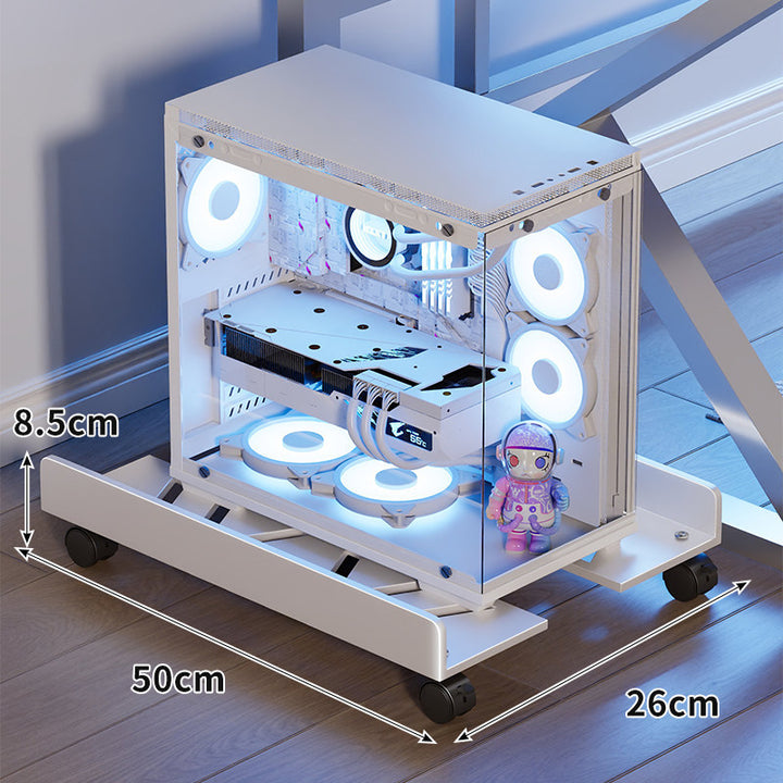 Mobile PC Case Rolling Base with Low-Profile Anti-Slip Platform