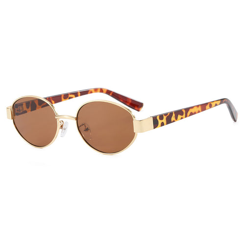 Ladies fashionable sunglasses with exclusive leopard print and elegant metal frame Bowlift