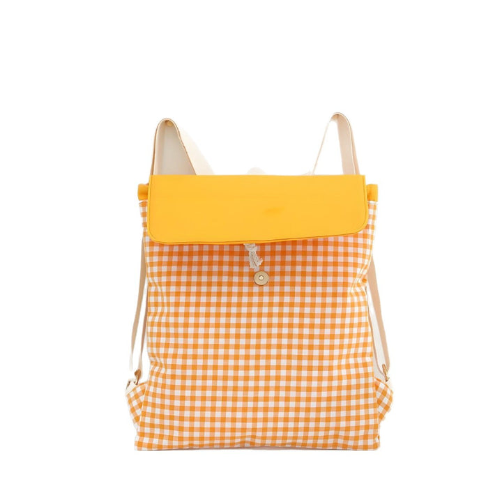 Checked pattern backpack Bowlift
