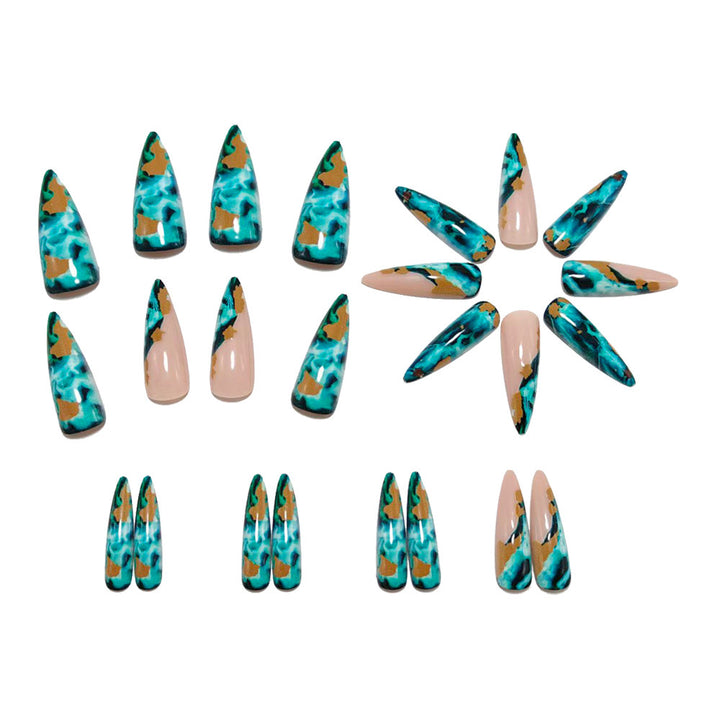 Luxury marble design artificial nails Bowlift