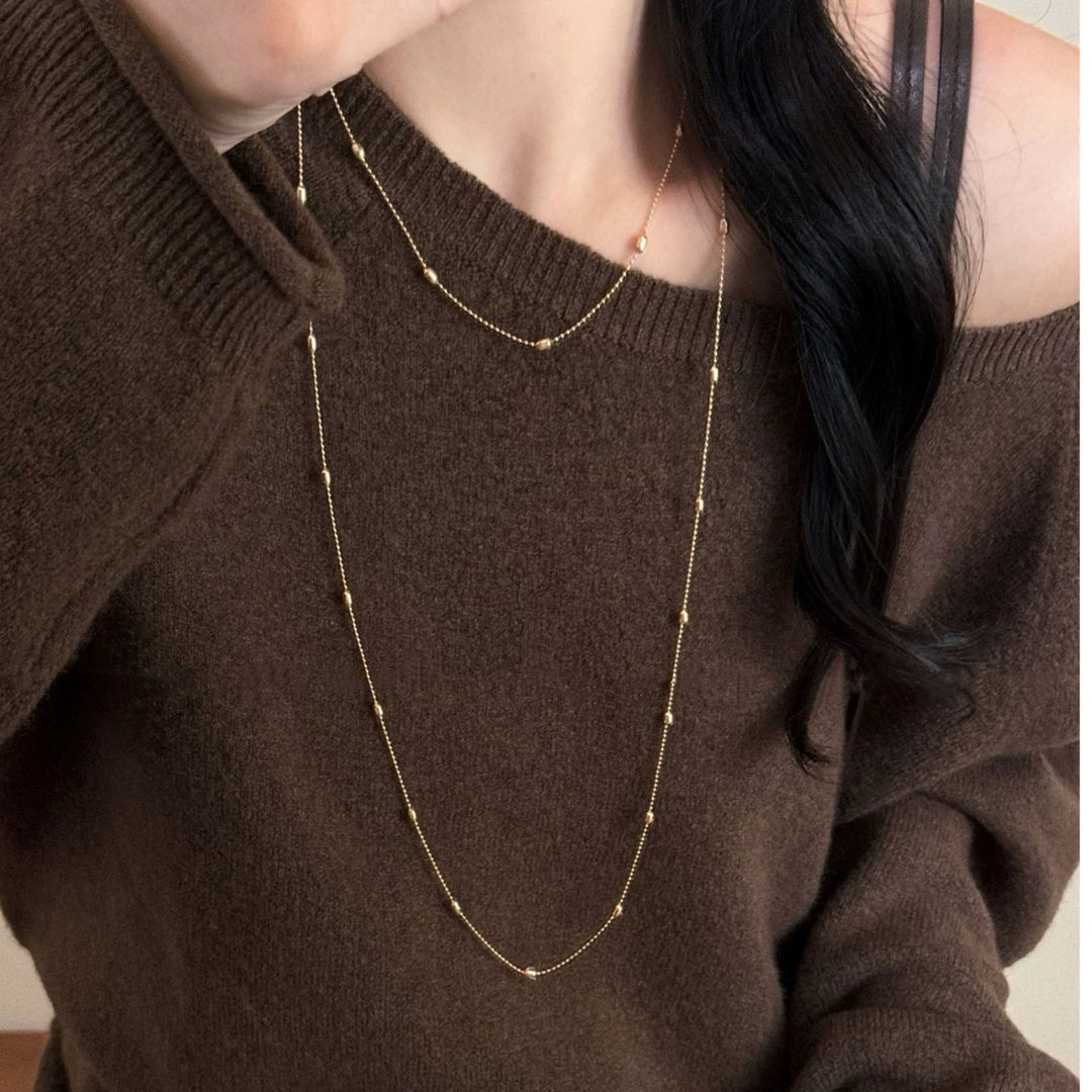 Delicate Silver Layered Chain Necklace Bowlift