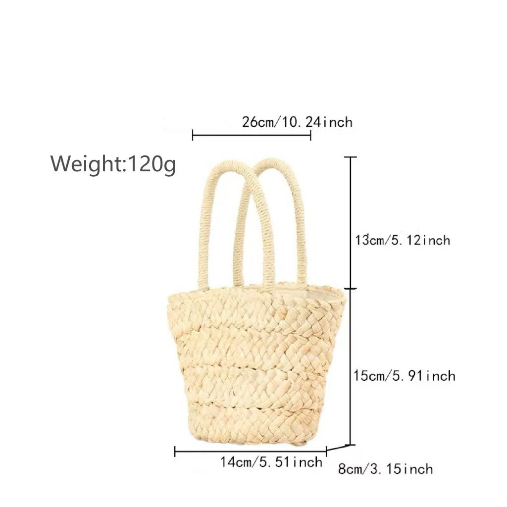 Handcrafted basket bag with double handles Bowlift