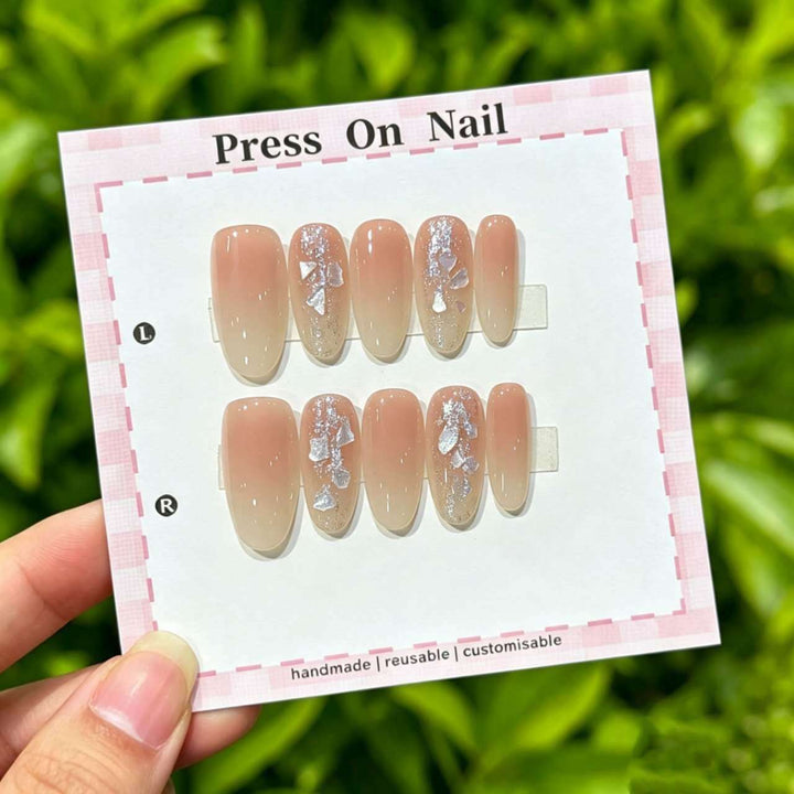 Artistic Press-On Nail Set with Floral and Graphic Designs