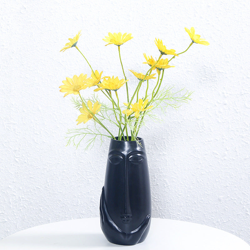 Artistic Face-Shaped Ceramic Vase Bowlift