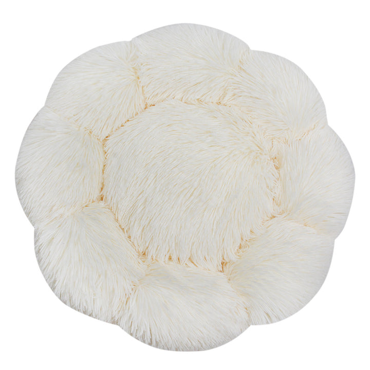 Flower-Shaped Plush Dog Bed