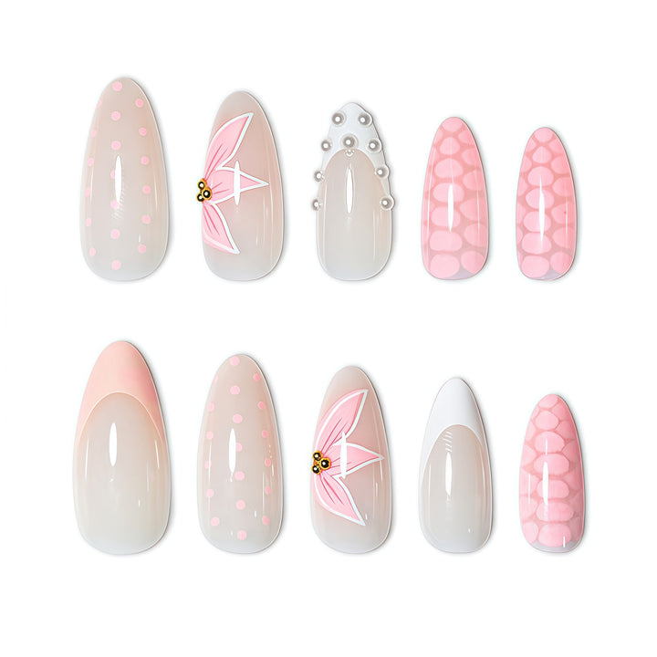 Floral Accent Nail Art Extensions Bowlift
