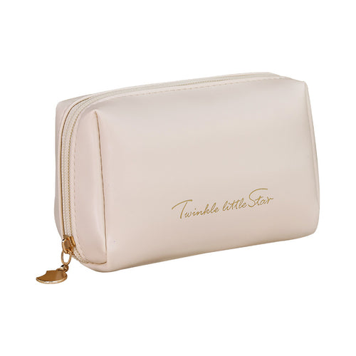 Cosmetic bag with practical double zipper Bowlift