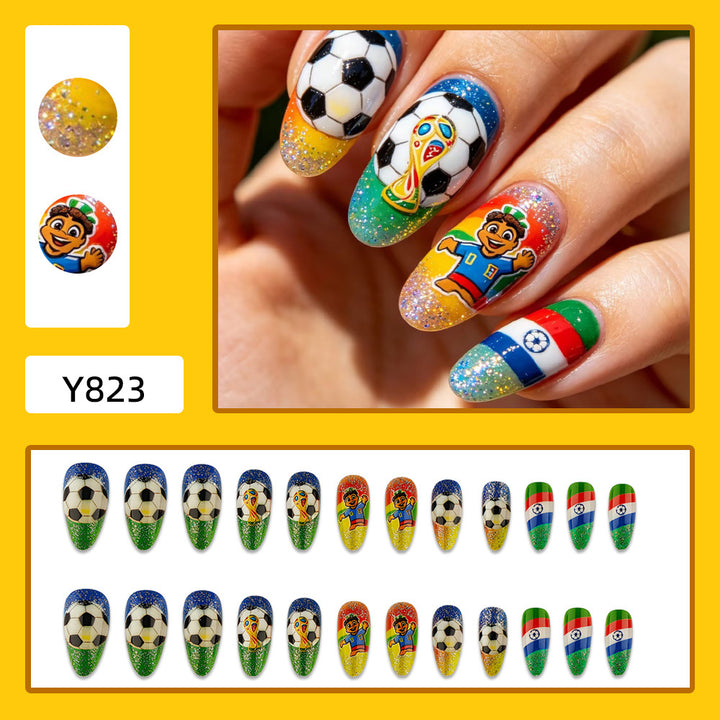 Artificial nails in football motif design Bowlift