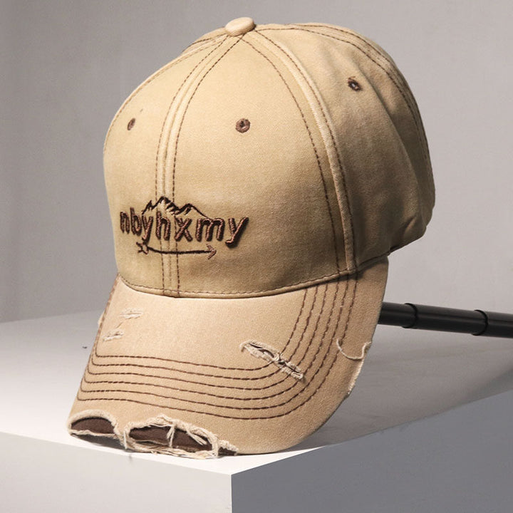 Men's Vintage Distressed Denim Baseball Cap Bowlift