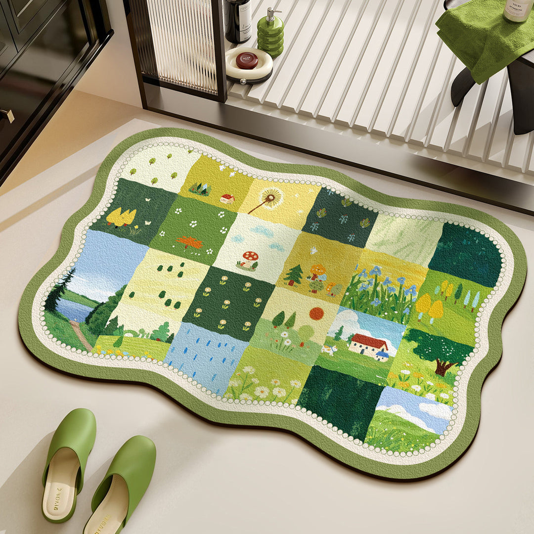 Floral Patchwork Bath Mat Bowlift
