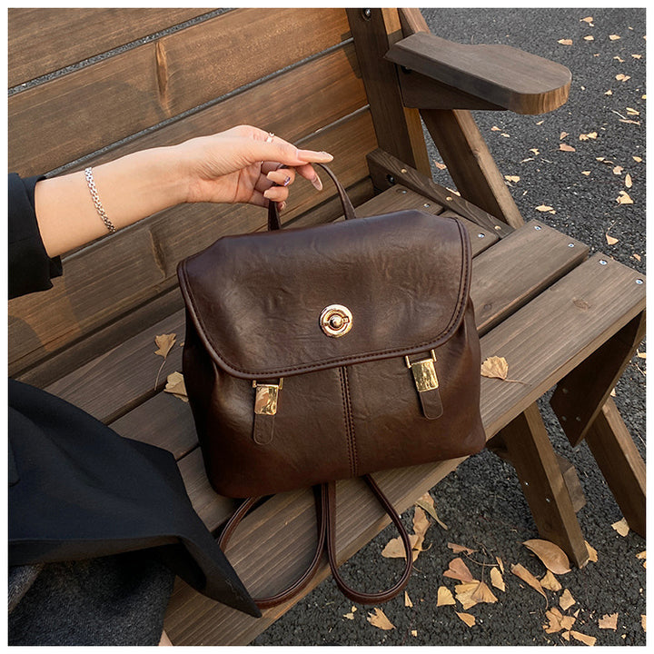 Vintage-Inspired Leather Backpack Bowlift