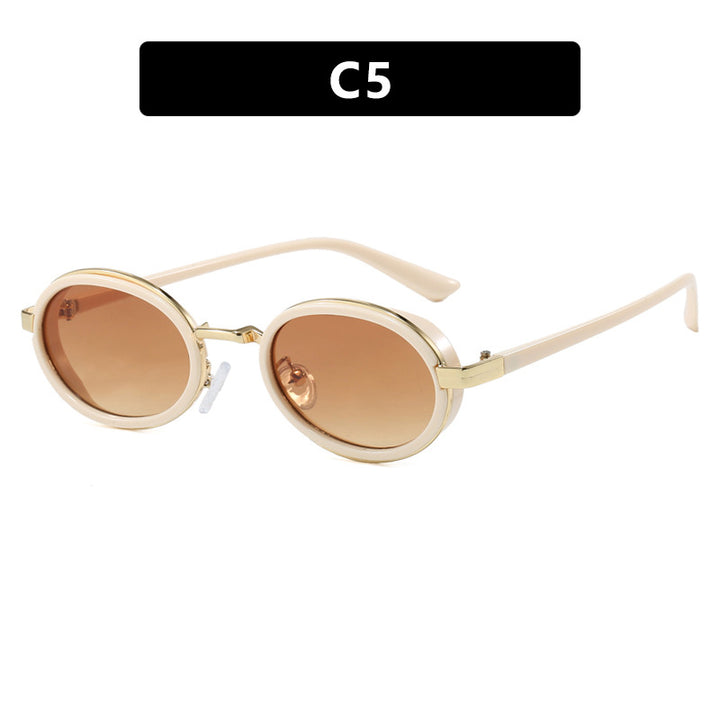 Women's round sunglasses with lightweight lenses and gold accents Bowlift