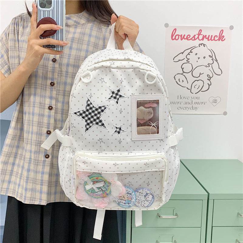 Fun and Stylish Star-Embellished Backpack Bowlift