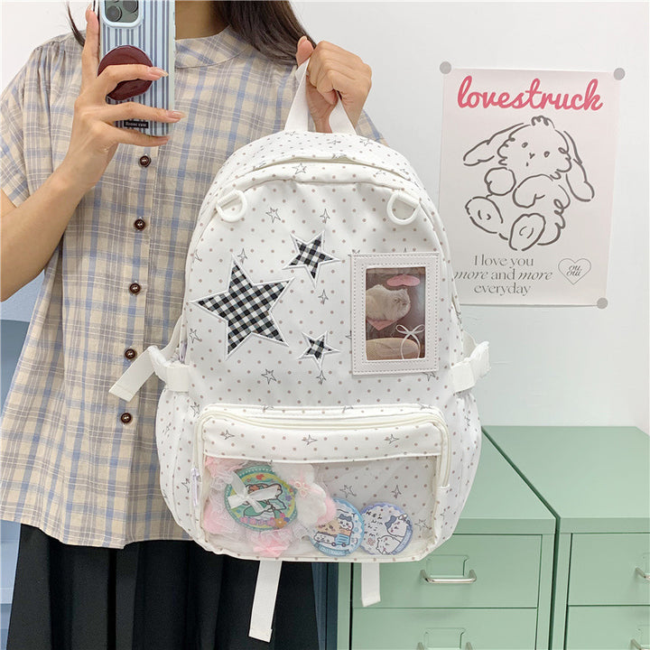 Fun and Stylish Star-Embellished Backpack Bowlift