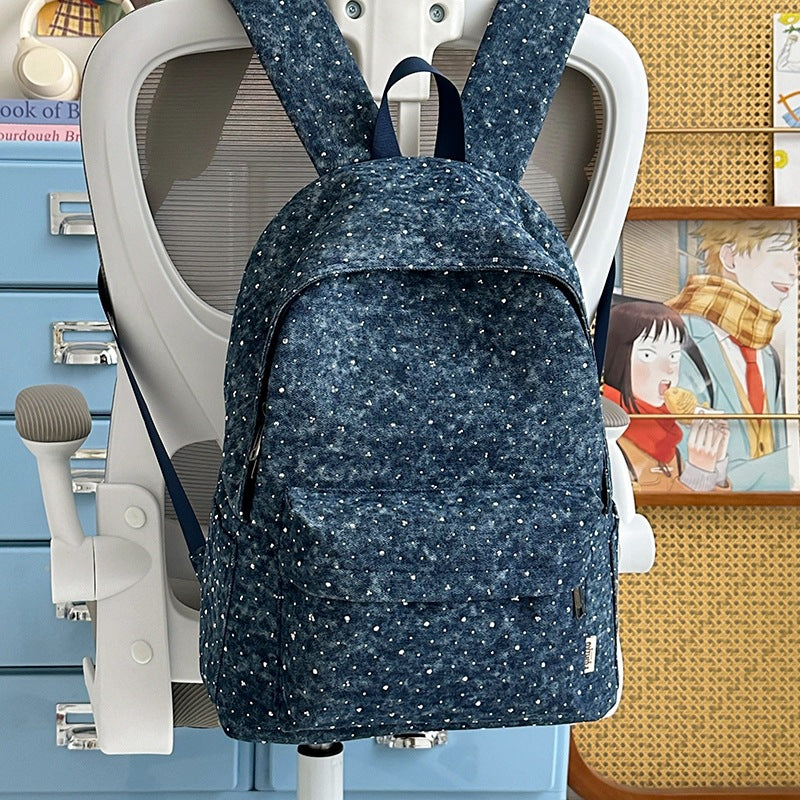 Casual Lightweight Backpack with Polka Dot Design Bowlift