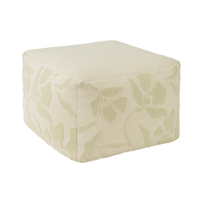 square pouf with bouclé cover and textured jacquard pattern Bowlift