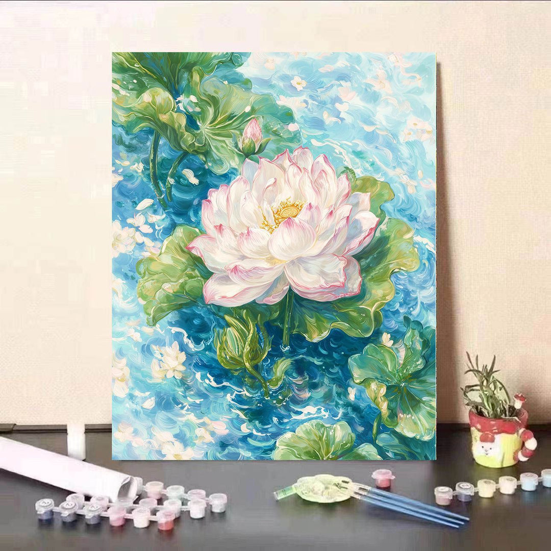 DIY Water Lily and Koi Fish Canvas Painting Kit Bowlift