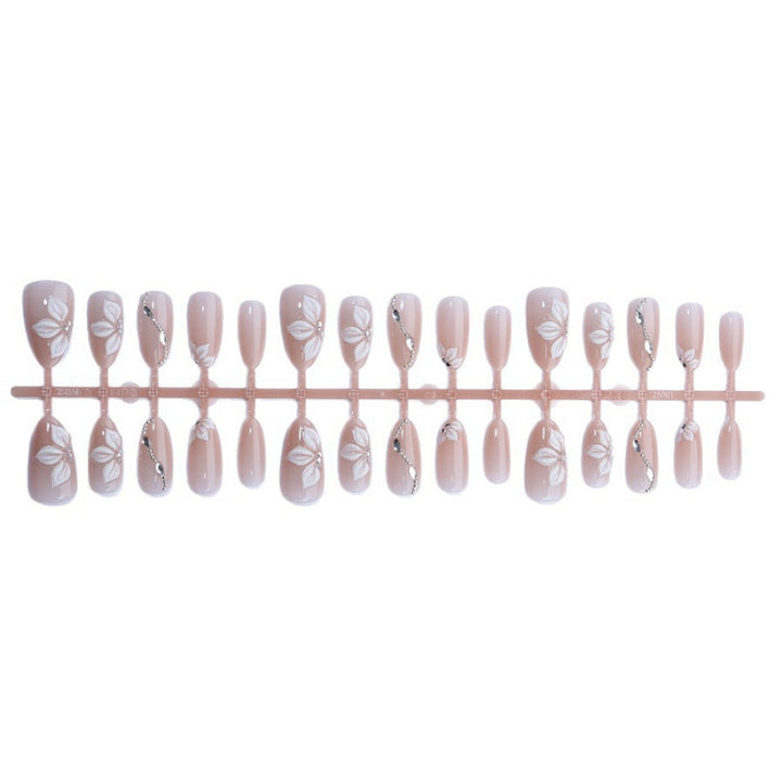 Elegant Floral Design Press-On Nail Set Bowlift