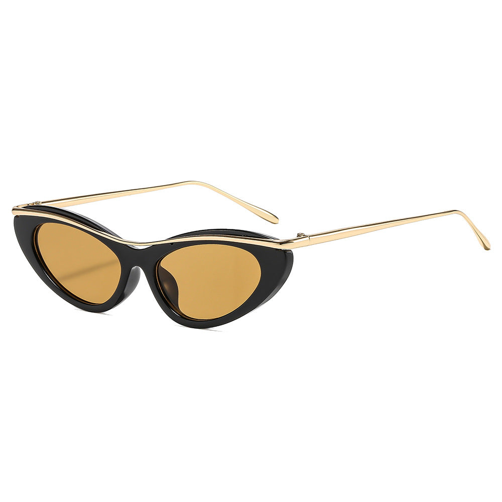 Women's Cat-Eye Sunglasses with Elegant Metal Frame Bowlift