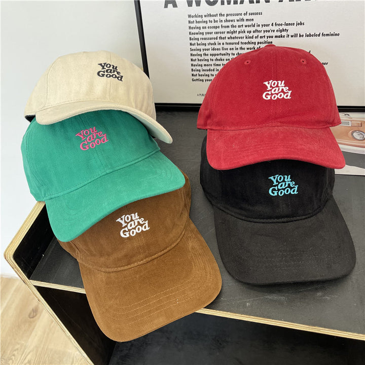 Women's Corduroy Graphic Baseball Cap Bowlift