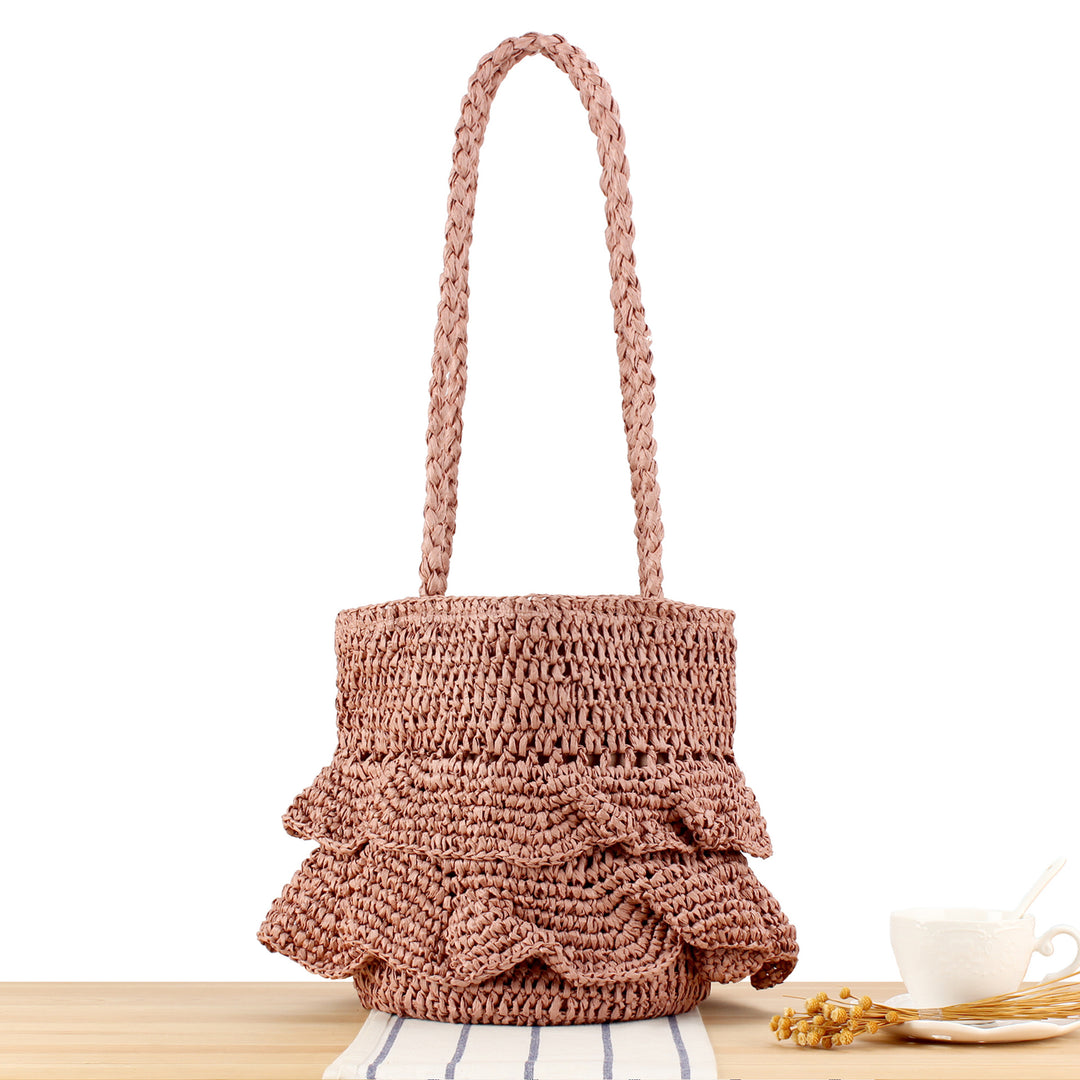 Braided backpack bag with stylish ruffle details Bowlift