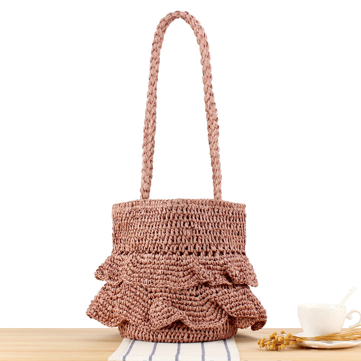Braided backpack bag with stylish ruffle details Bowlift