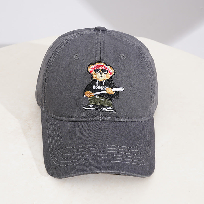 Men's Embroidered Cartoon Character Baseball Cap Bowlift