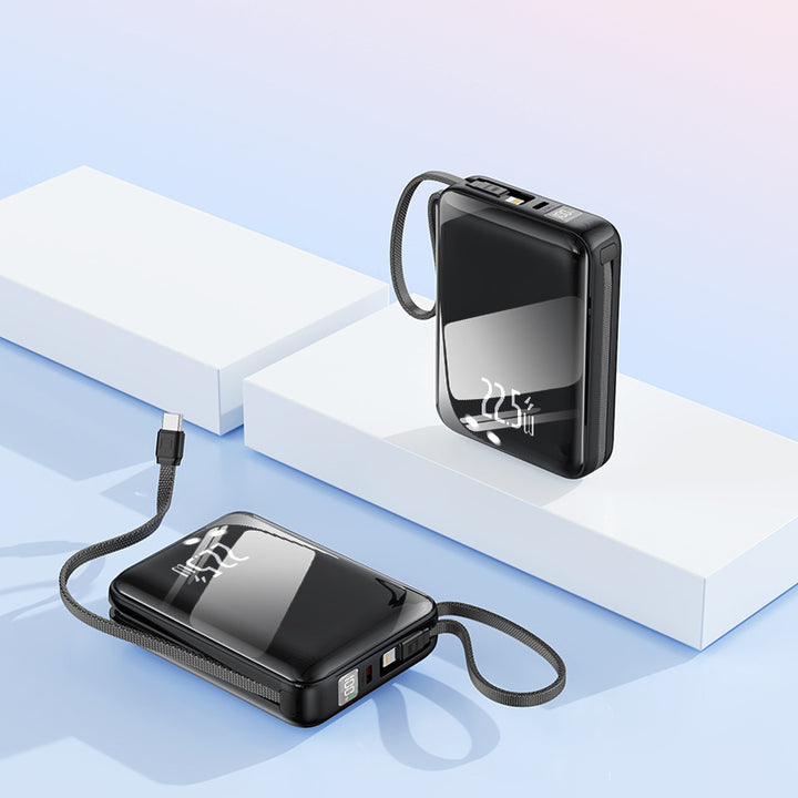 Portable power bank with elegant design and multifunctional charging cable Bowlift