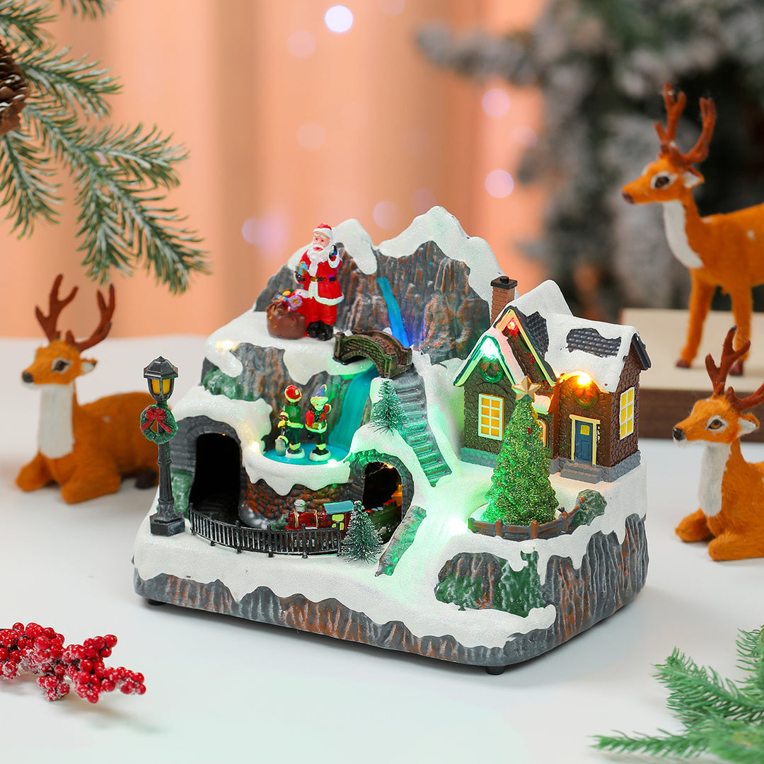 LED Illuminated Christmas Village Decoration Bowlift
