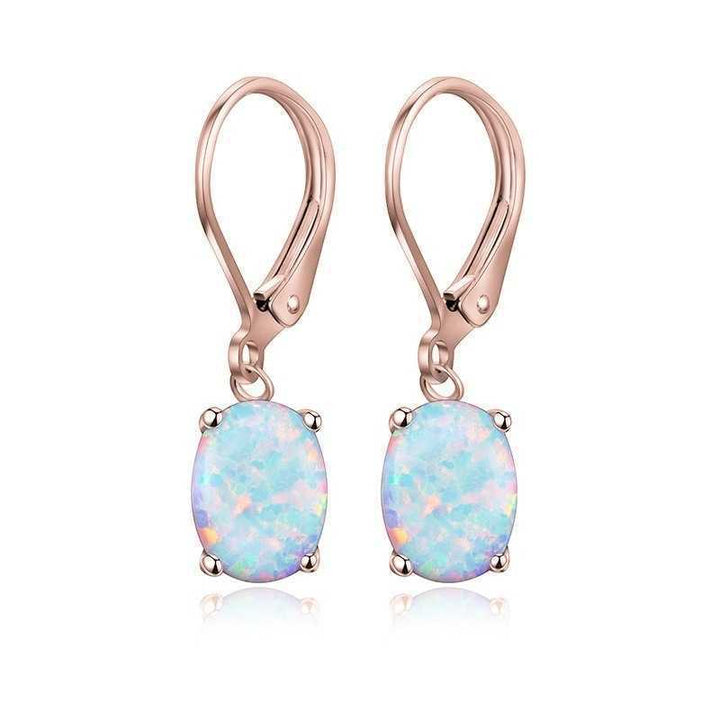 Opal-Embellished Dangle Earrings Bowlift
